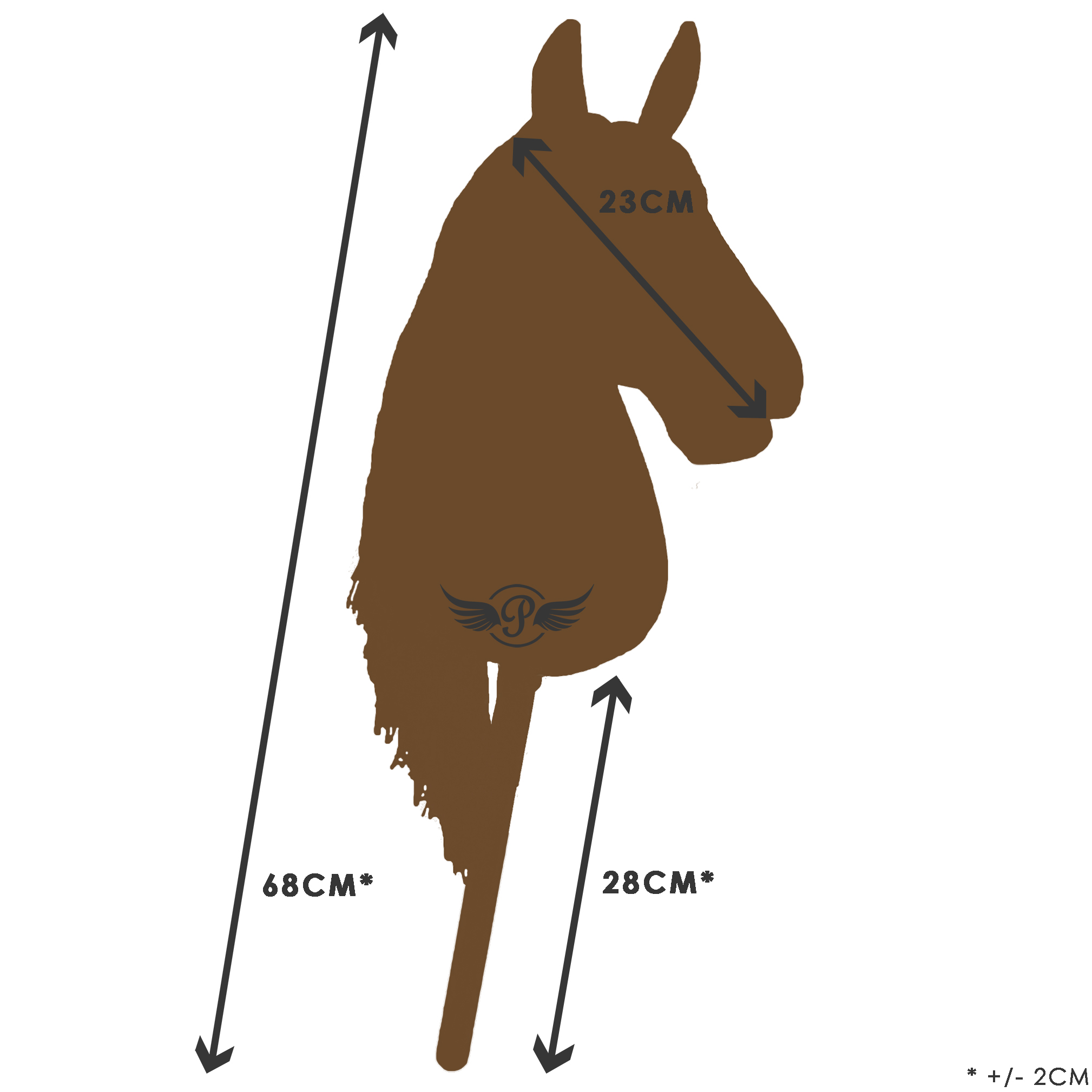 PEGAZ CLUB oryginalny Hobby Horse A3 Koń Polski myszaty - szary Wymiary