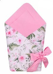 Rożek - becik niemowlęcy bawełniany dwustronny róże