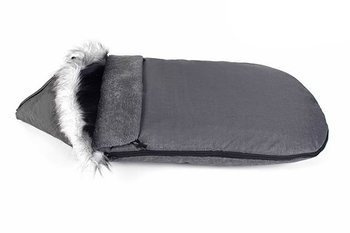 Śpiworek do wózka zimowy z eko futerkiem grafit