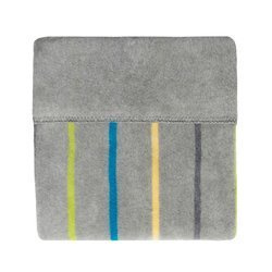 Koc 100% Bawełna 75x100 Paski kolorowe z szarym