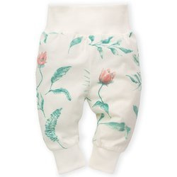 Legginsy ecru w liście ze ściągaczem Spring Light Pinokio