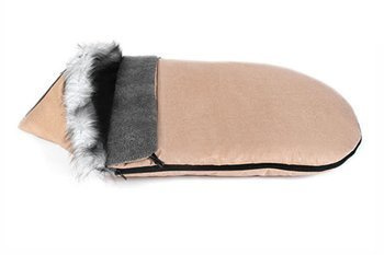 Śpiworek do wózka zimowy z eko futerkiem kawa z mlekiem