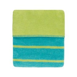 Koc 100% Bawełna 75x100 Paski turkusowe jasne z zielonym