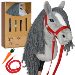 PEGAZ CLUB oryginalny Hobby Horse A3 Koń Tinkier siwy +akcesoria