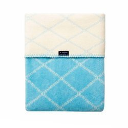 Koc 100% Bawełna 75x100 Krata niebieska z białym