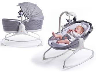 Leżaczek bujaczek z budką 3 w 1 grey szary Tiny Love