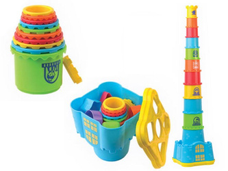 Kubeczkowy Zamek -wieża, sorter, zabawki do piasku Dumel Discovery