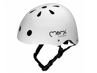 MoMi MiMi biały kask rowerowy dziecięcy - regulowany